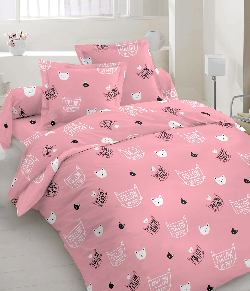 

Комплект постельного белья из бязиTime Textile Котята Розовый TT163144-e