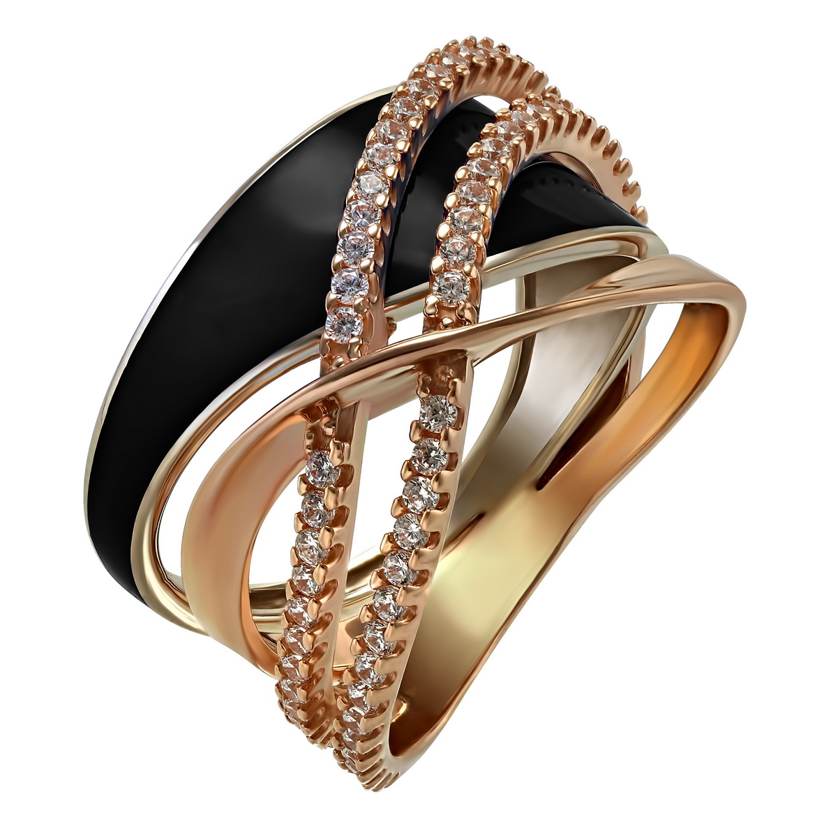 

Золотое кольцо с фианитами и эмалью Tango Jewellery Company 330073Е размер 18.5