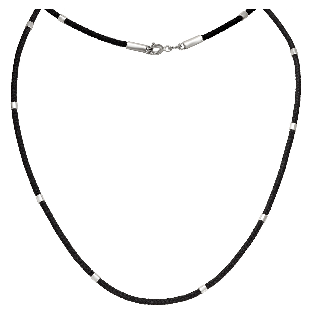 

Шелковый шнурок с серебряными накладками Tango Jewellery Company 950087С размер 600