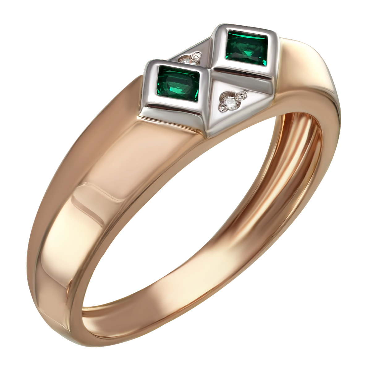 

Золотое кольцо с бриллиантами и изумрудами Tango Jewellery Company 752642 размер 18.5