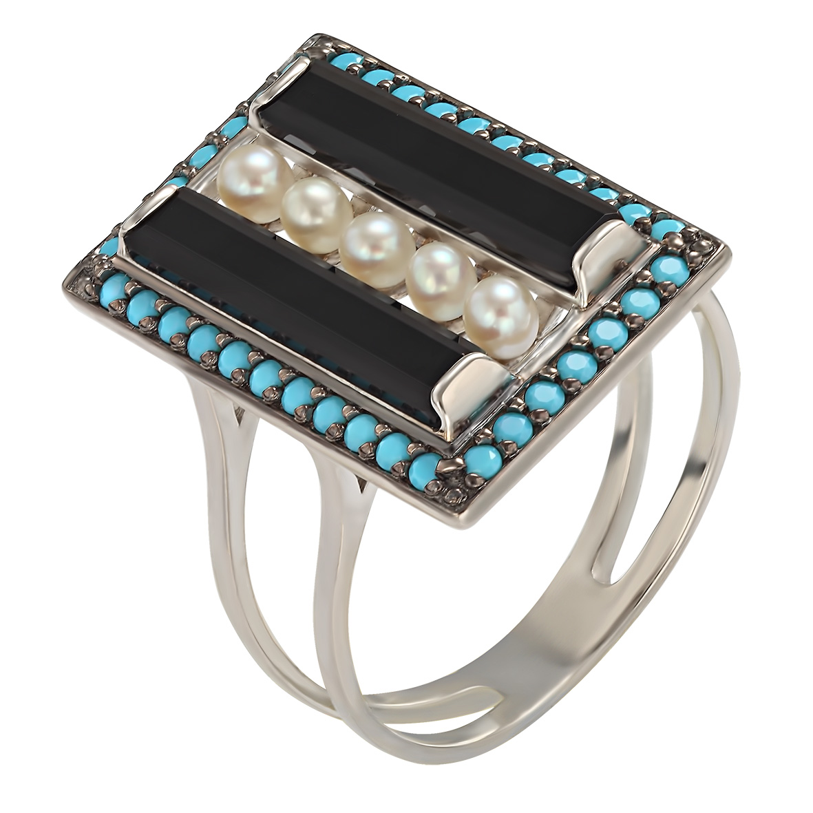 

Серебряное кольцо с агатом, жемчугом и нанокристаллами Tango Jewellery Company 369548С размер 20