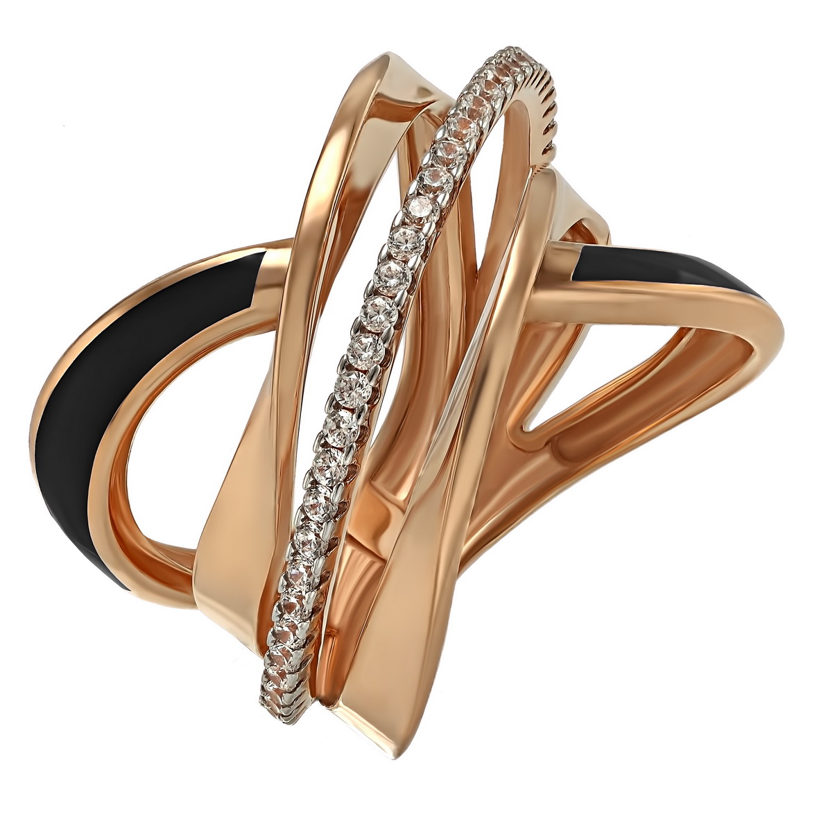 

Золотое кольцо с фианитами и эмалью Tango Jewellery Company 380360Е размер 19