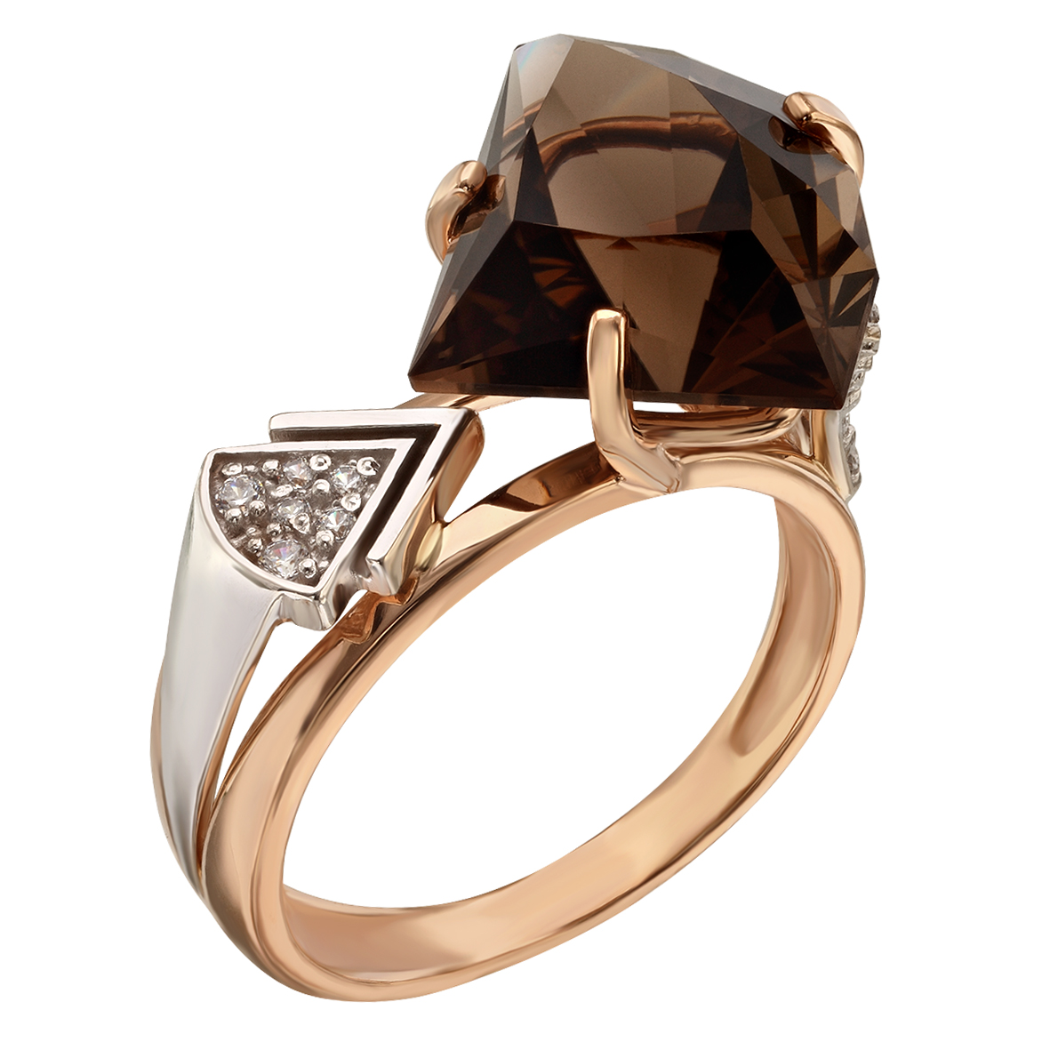 

Золотое кольцо с кварцем и фианитами Tango Jewellery Company 378772 размер 17