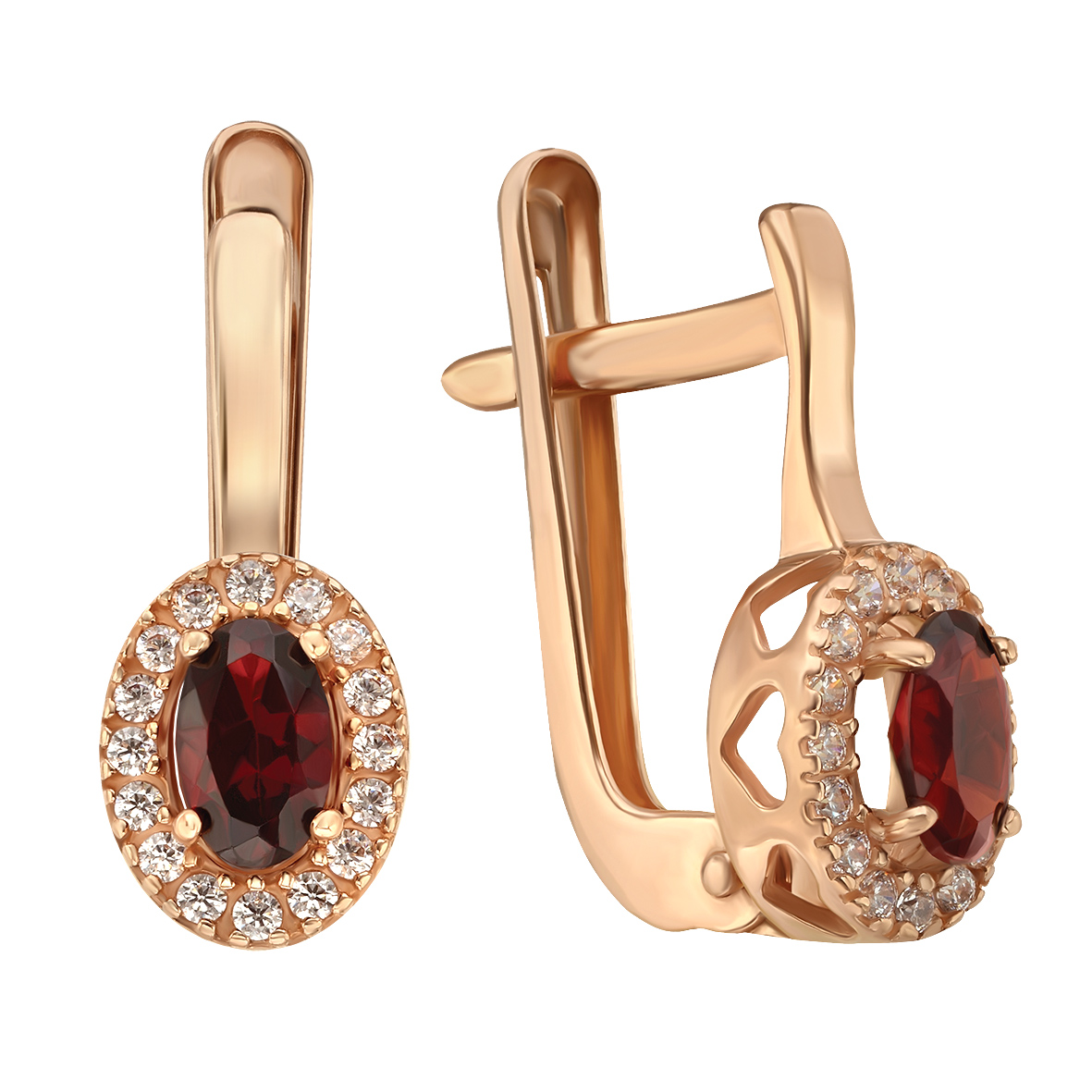 

Золотые серьги с гранатом и фианитами Tango Jewellery Company 444768