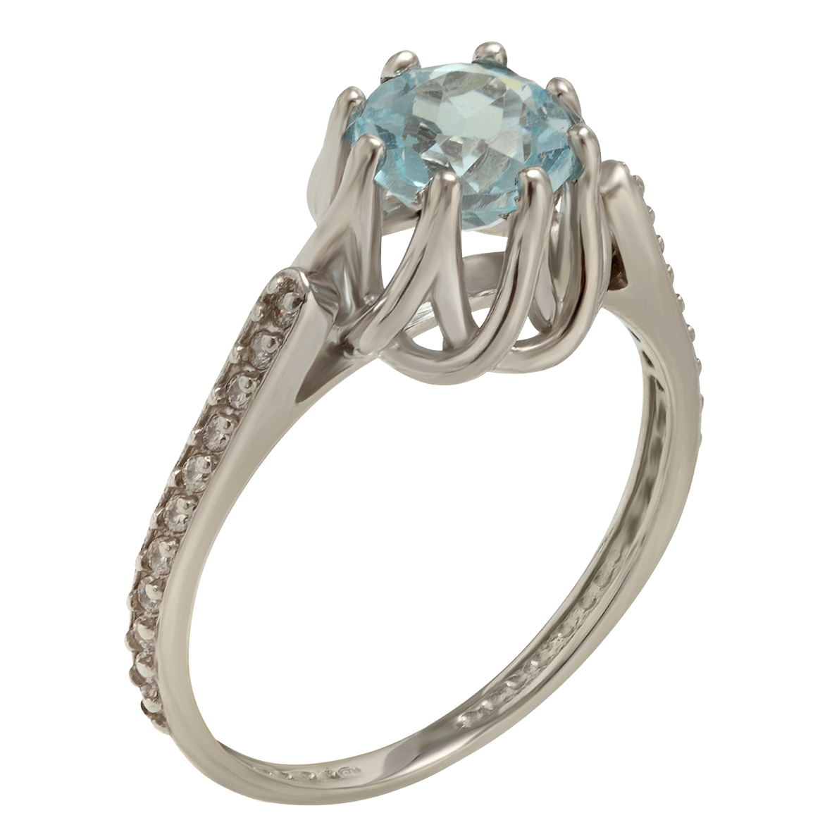

Серебряное кольцо с голубым топазом и фианитами Tango Jewellery Company 371686С размер 18.5