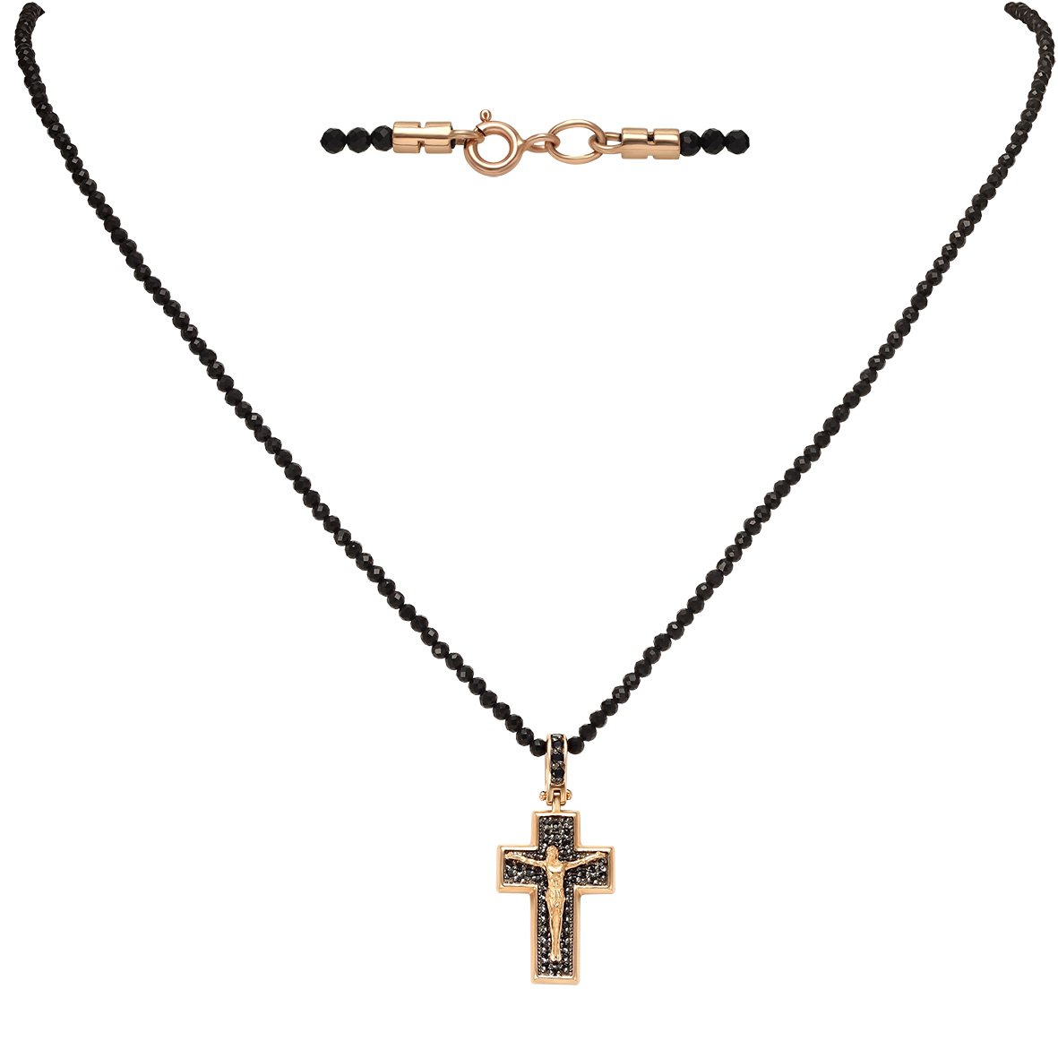 

Колье из агата с золотым крестом в фианитах Tango Jewellery Company 869327 размер 500