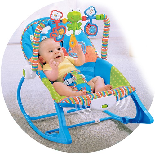 

Шезлонг кресло-качалка fiibaby голубое 68110/13 вибро звук