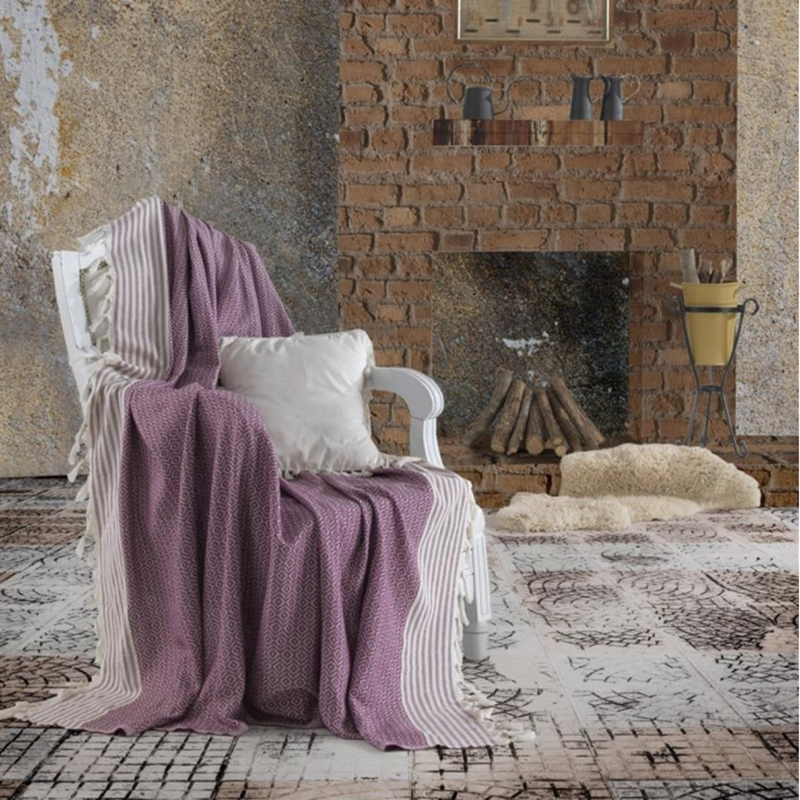 

Плед Eponj Home Buldan Keten Etnik 170x200 см Сиреневый svt-2000022240178