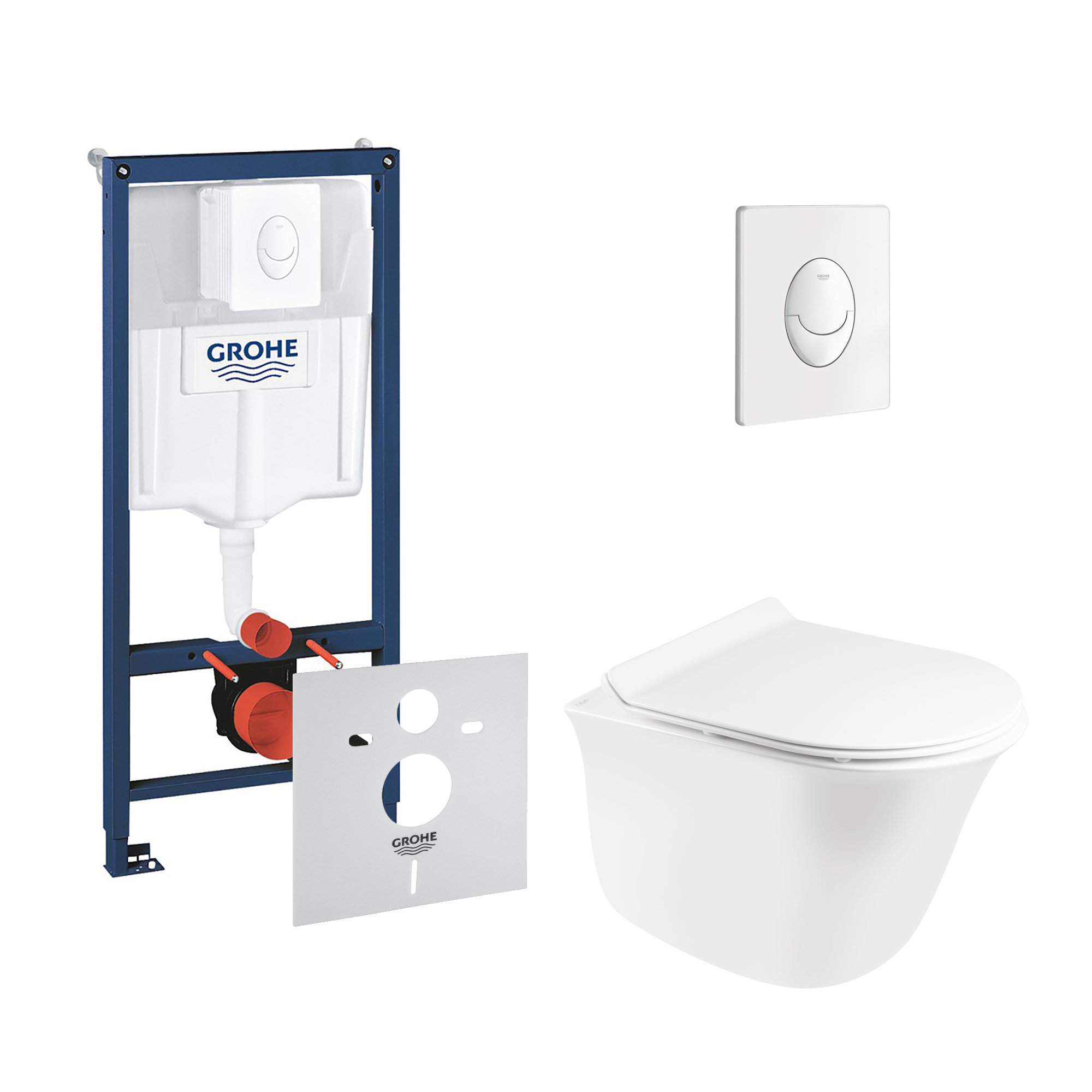 

Набор инсталляция 4 в 1 Grohe Rapid SL 38722001 + унитаз с сиденьем Qtap QtapVirgo QT1833051ERW