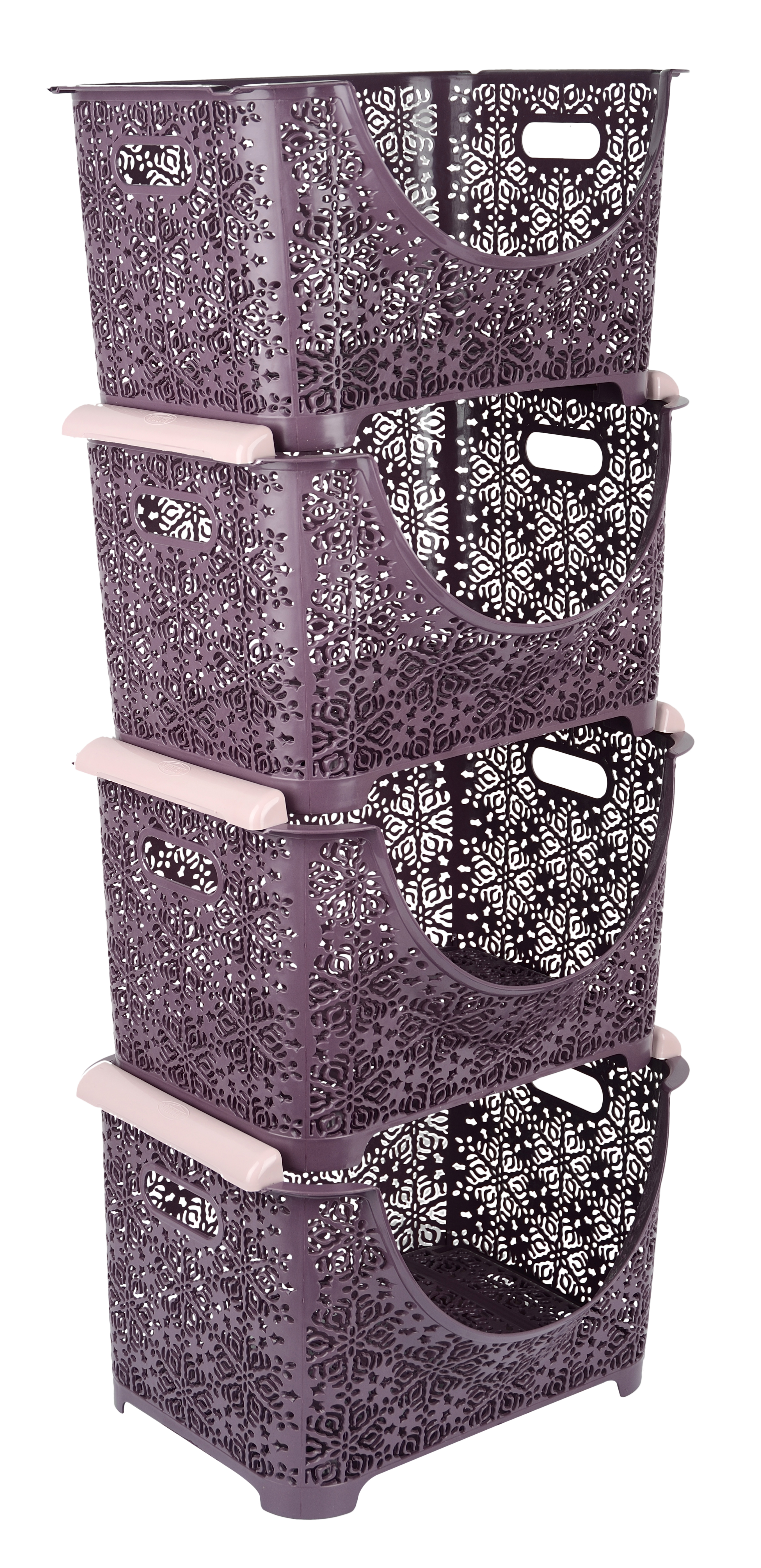 

Набір кошиків Violet House Ажур Plum, 4 шт