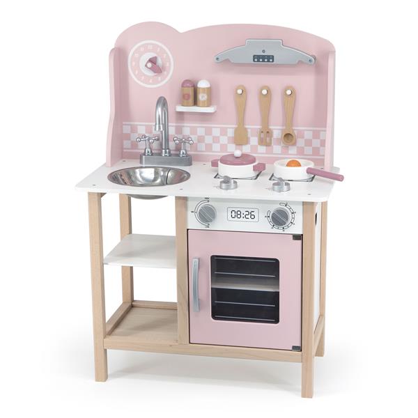 

Дитяча кухня з дерева з посудом Viga Toys PolarB рожевий (44046)