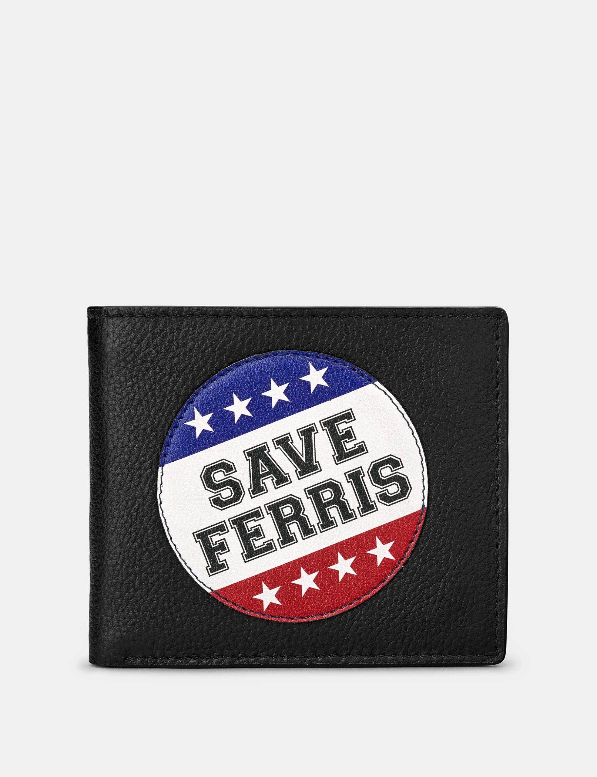 

Черный кожаный кошелек Save Ferris