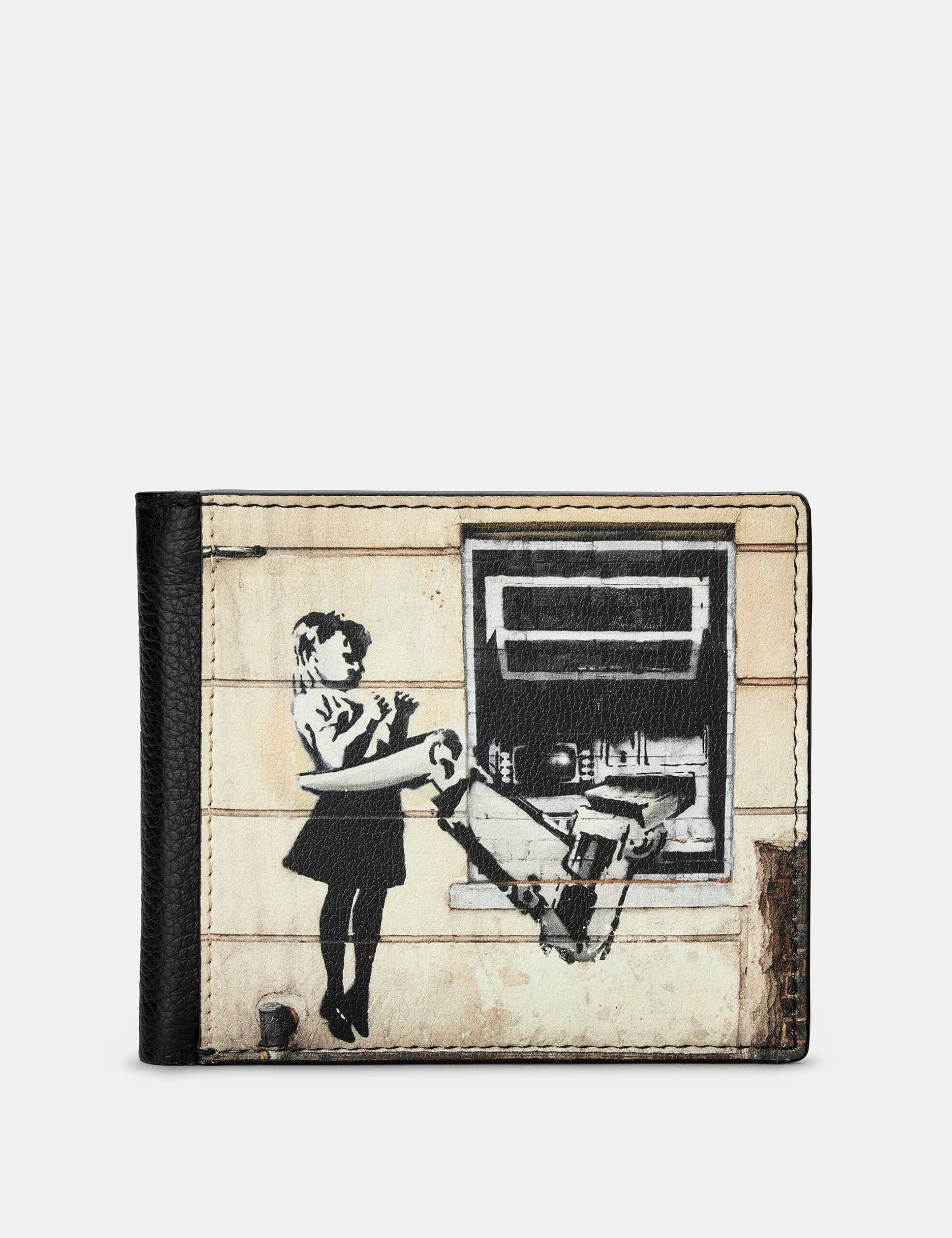 

Черный кожаный кошелек Banksy Cash Machine