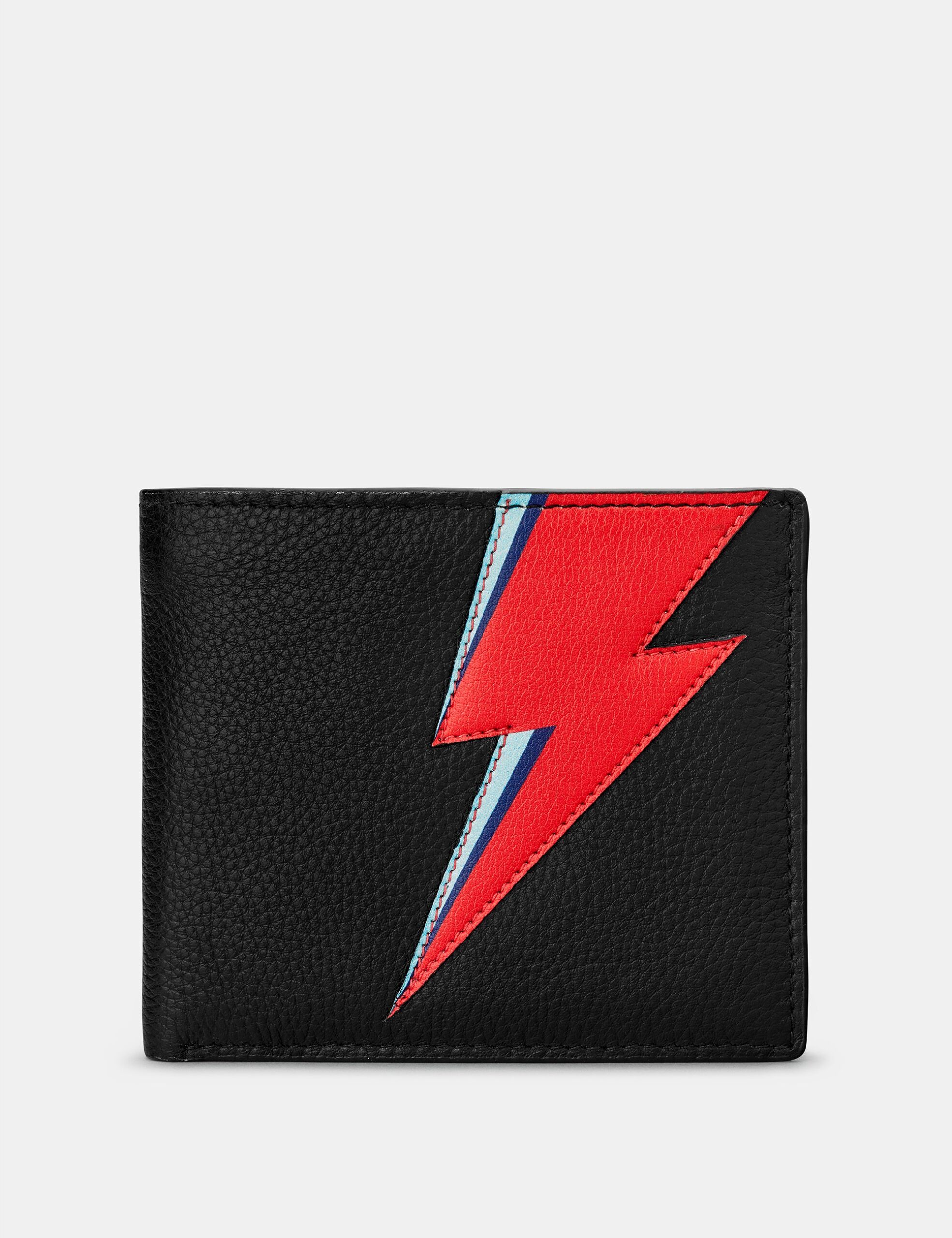 

Черный кожаный кошелек Lightning Bolt