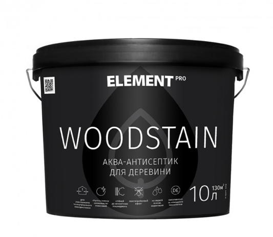 

Аква-антисептик для дерева ELEMENT PRO WOODSTAIN, 10 л БЕСЦВЕТНЫЙ