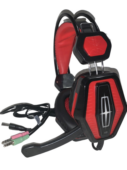 

Игровые наушники с микрофоном и LED подсветкой FIRECAM X-9MAX черные\красные