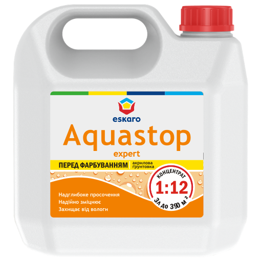 

Грунтовка Eskaro Aquastop Expert 3 л - Мелкодисперсная глубокопроникающая - концентрат