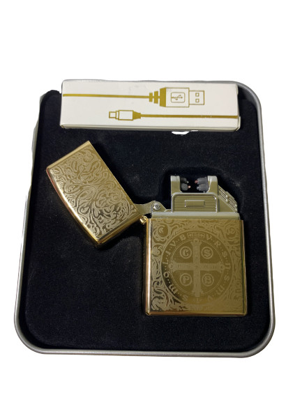

USB зажигалка электроимпульсная LIGHTER VIP X-10 золотая