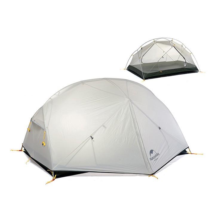 

Палатка Naturehike Mongar NH17T007-M, 20D, сверхлегкая двухместная с футпринтом, серый