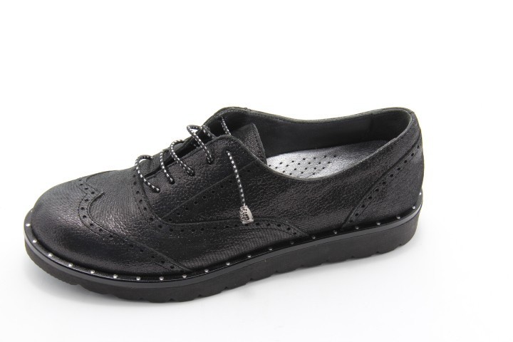 

Туфли женские оксфорды Aras Shoes 108-Simli-Siyah кожаные 36 на шнуровке