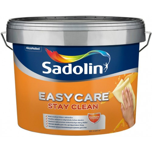 

Краска Sadolin EASYCARE - грязеотталкивающая краска для стен, белый BW, 10 л.