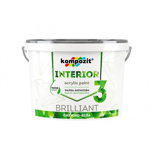 

Краска интерьерная INTERIOR 3 14 кг -акриловая краска для окраски потолков и стен