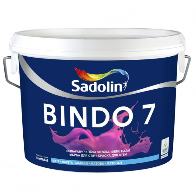 

Краска Sadolin BINDO 7 - краска для потолка и стен, тонир.база BС, 9,3 л.