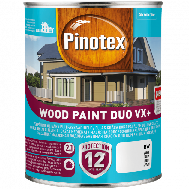 

PINOTEX WOOD PAINT DUO VX+ масляная краска BW, белый 1 л