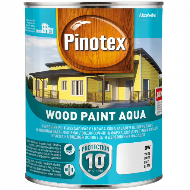 

PINOTEX WOOD PAINT AQUA Краска на водной основе для деревянных фасадов тонир.база, BС 2,33 л