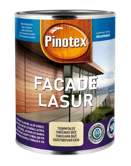 

PINOTEX FACADE LASUR Декоративное деревозащитное средство для защиты от воздействия атмосферных явлений 3 л