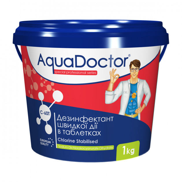 

Дезинфектант на основе хлора быстрого действия AquaDoctor C60-T в таблетках 50 кг