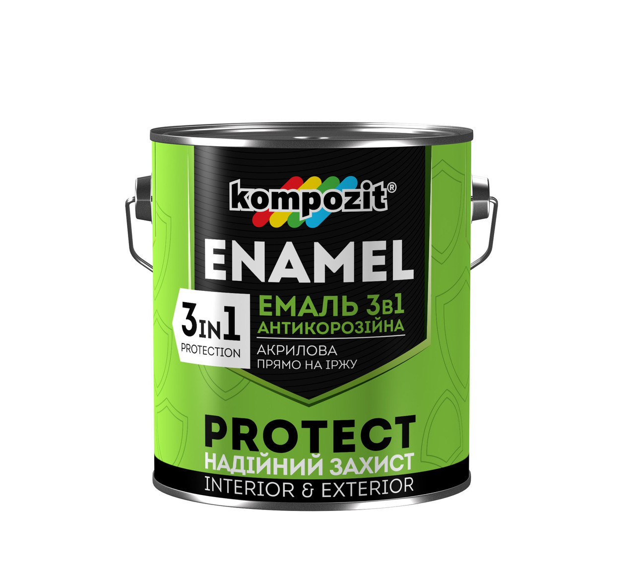 

Эмаль антикоррозионная Kompozit 3 в 1 PROTECT Зеленая, 0,75 кг