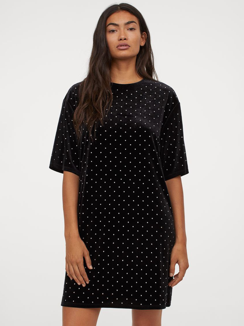 

Платье H&M 060946800  Черное_камни, Платье H&M 060946800 S Черное_камни