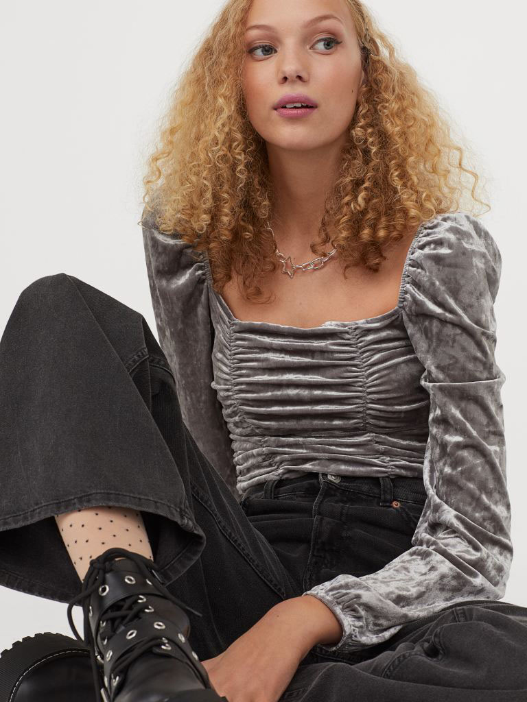 

Топ H&M 060922354_grey  Серый, Топ H&M 060922354_grey XS Серый