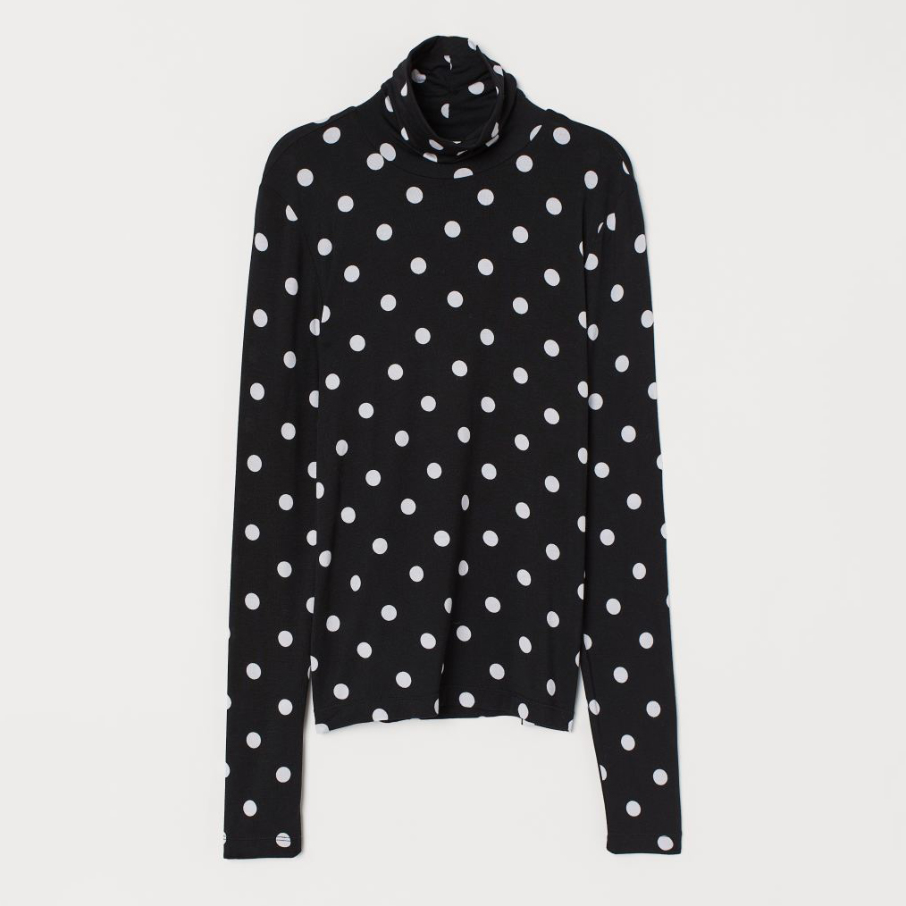 

Водолазка H&M 060733098 XS Черная с белым