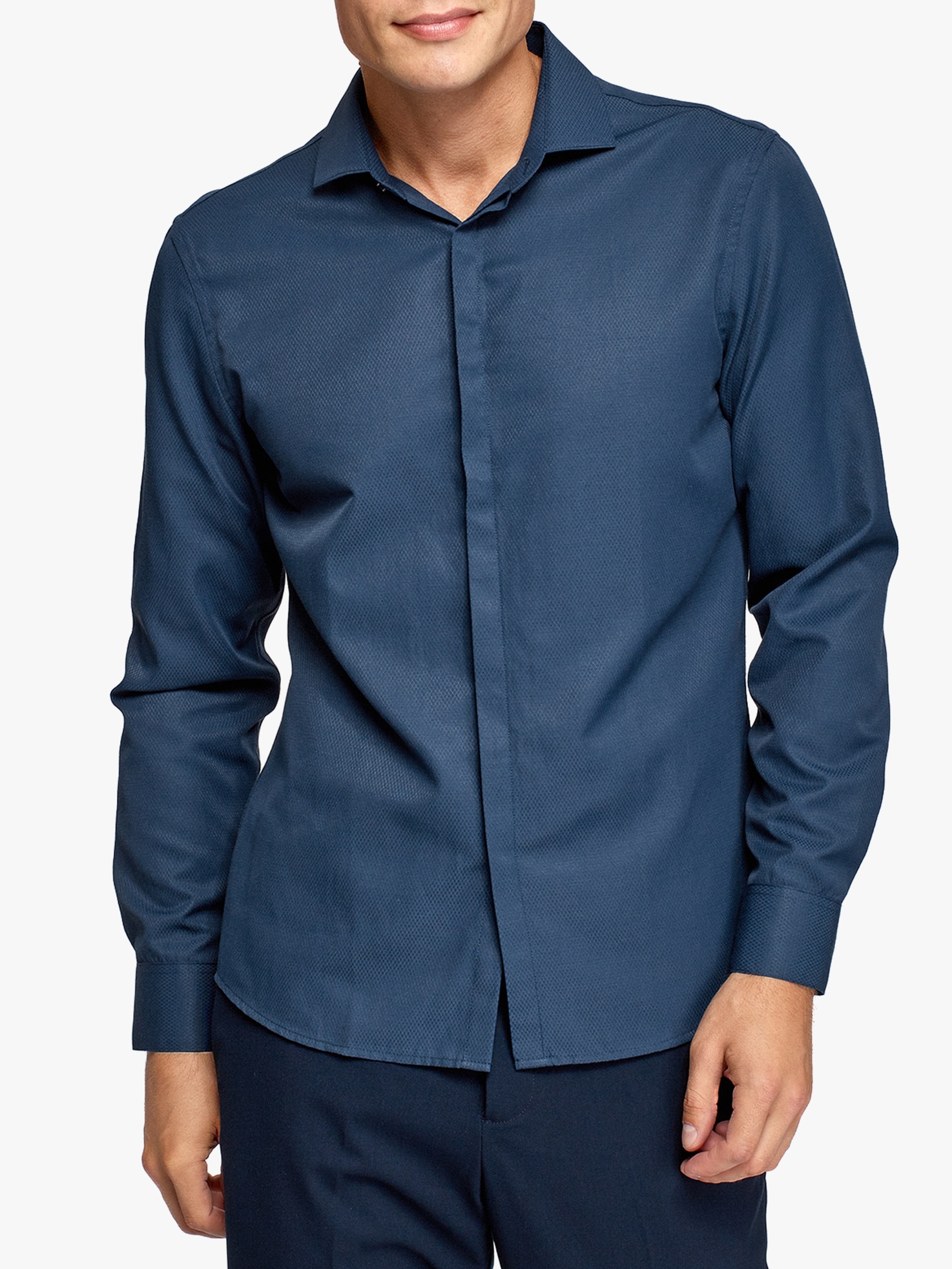 

Рубашка Оodji 3B110017M-6/50615N/7900N XL Синяя
