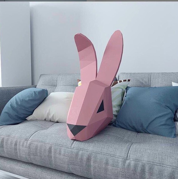 

3D фигура Заяц Оригами Papercraft