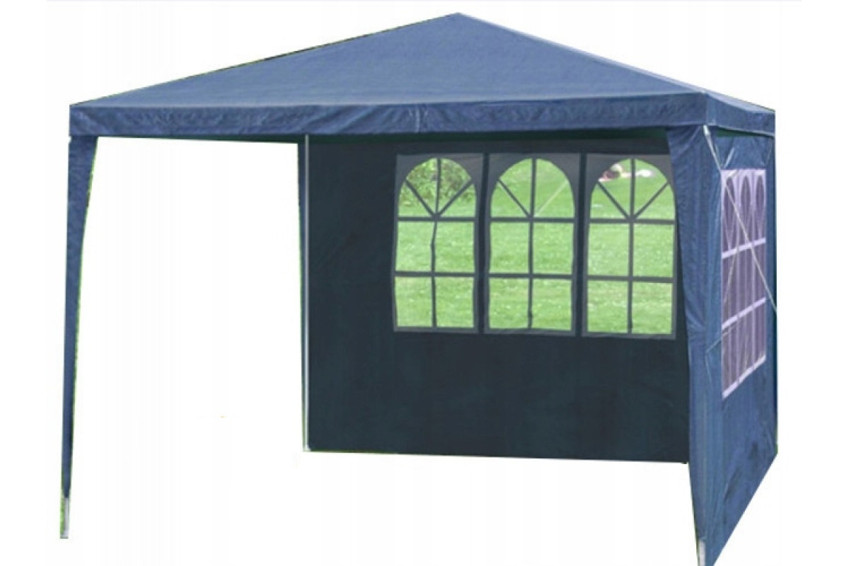 

Палатка альтанка беседка садовая 3х3 синяя с 2 стенами Шатер павильон Holla Poland