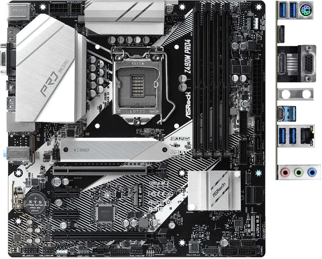 

Материнская плата ASRock Z490M Pro4 (90-MXBBV0-A0UAYZ)
