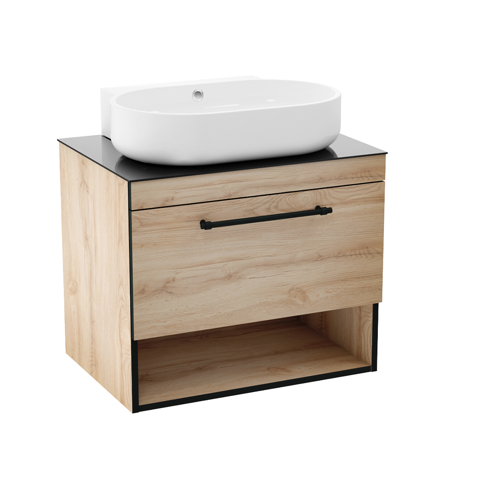 

Тумба с умывальником для ванной IMPRESE BLACK EDGE 71x74x52см подвесная бежевый f32117OK
