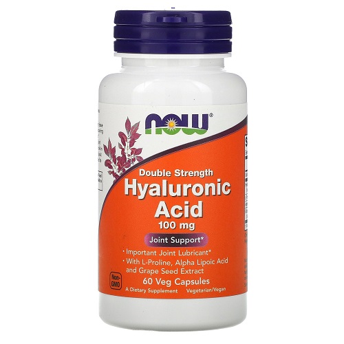 

Волосся, шкіра, нігті NOW Hyaluronic Acid 100mg, 60 капс.