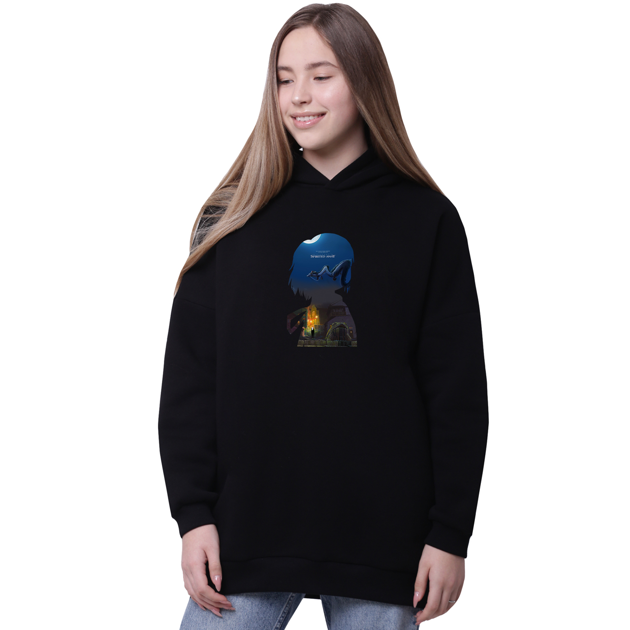 

Худи для девочек удлиненный Унесённые призраками (Spirited Away) Черный (35962-2828-4) 152 см
