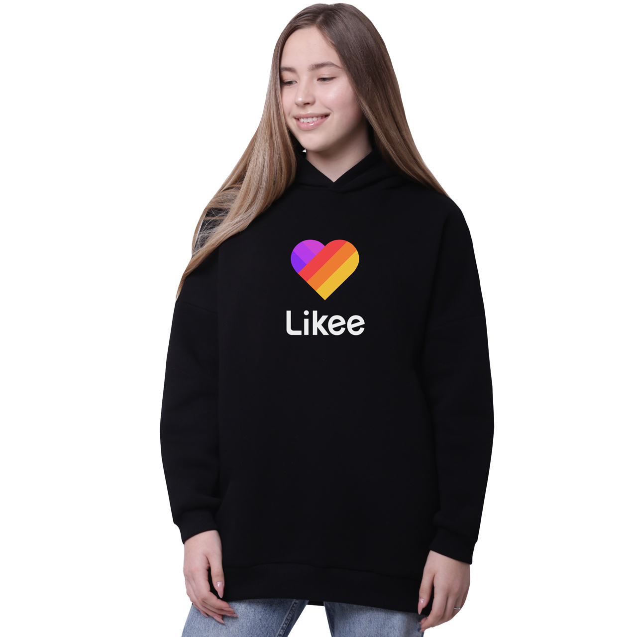 

Худи для девочек удлиненный Лайк (Likee) Черный (35962-1041-5) 158 см