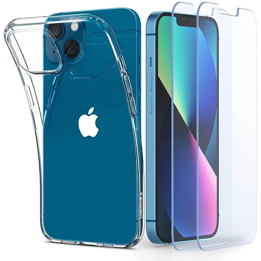 

Чехол и защитное стекло от Spigen для iPhone 13 Crystal Pack Transparent (2 Pack)