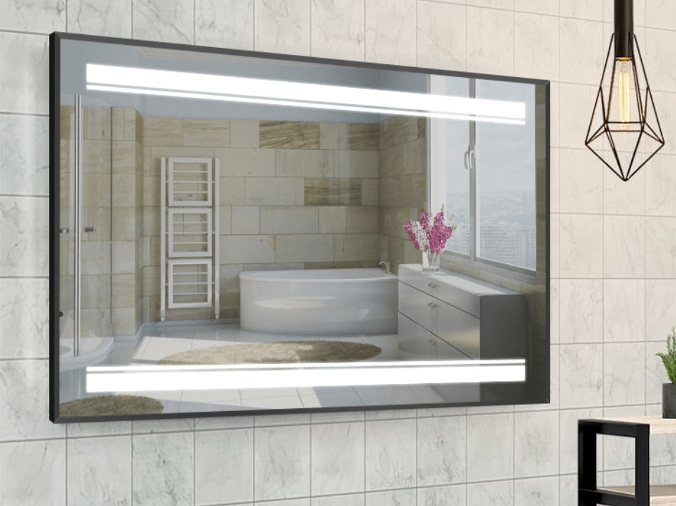 

Зеркало в алюминиевой раме c LED подсветкой Smart Mirror сенсорное Lecce-R 80 x 120 см Прямоугольное