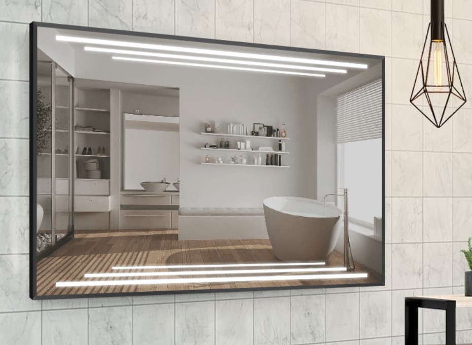

Зеркало в алюминиевой раме c LED подсветкой Smart Mirror сенсорное Novara-R 80 x 100 см Прямоугольное