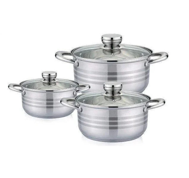 

Набор кастрюль из нержавеющей стали Rainberg RB-604 для всех типов плит 6 предметов