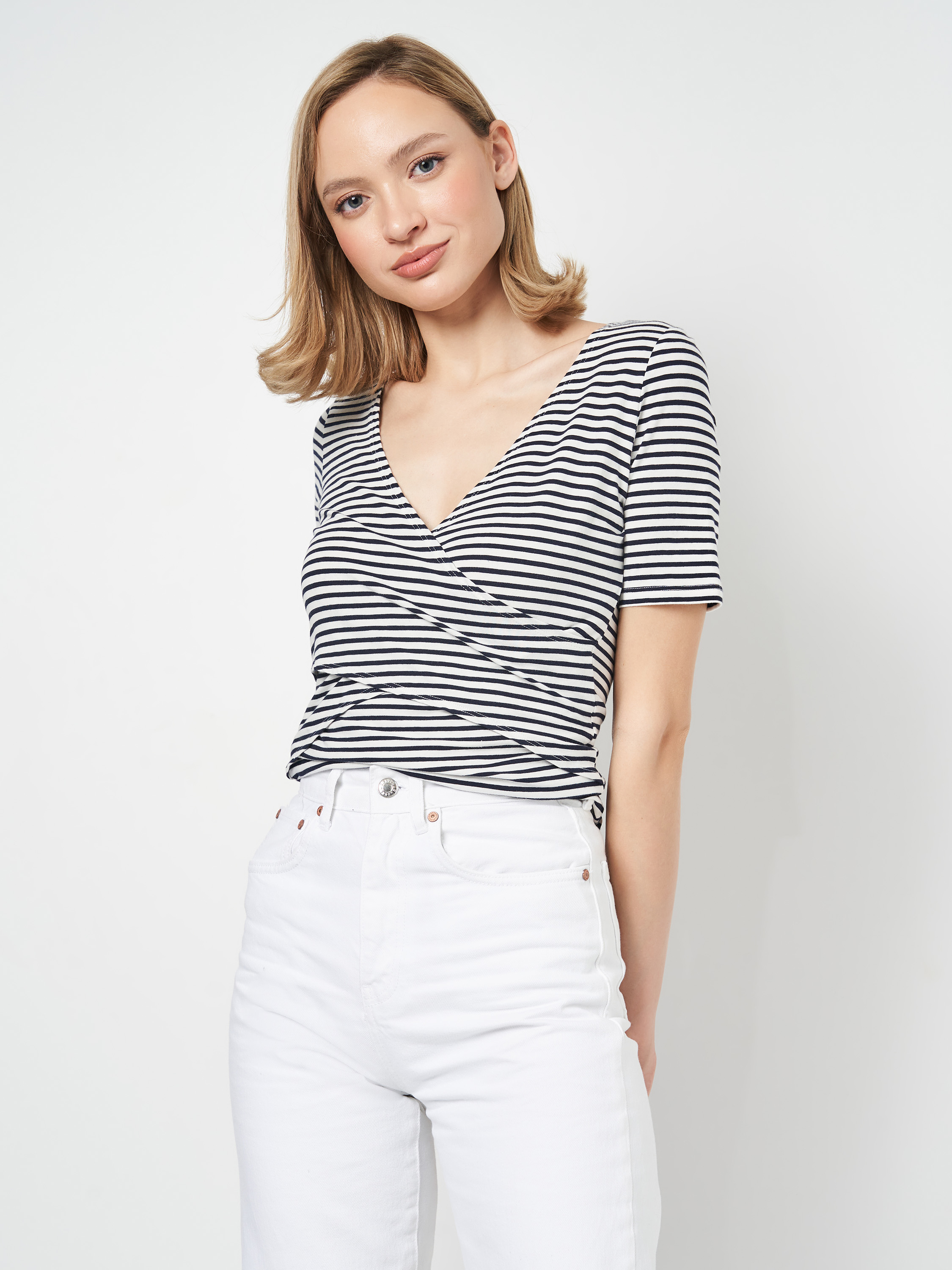

Футболка для кормящих H&M XS белый полоска 11118889491