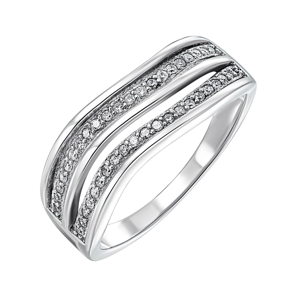 

Серебряное кольцо с фианитами 000151656 17 размера