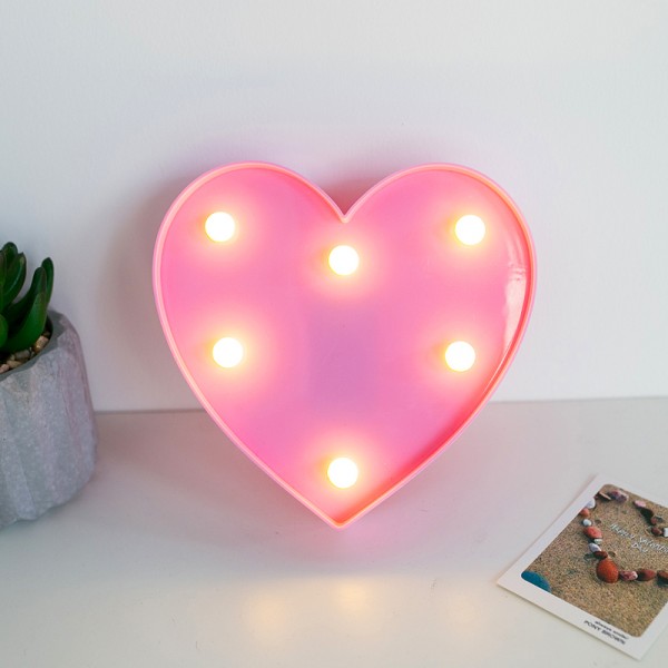 

Ночник для детей Сердце LOVE 6 светодиодов UKC Baby Play LED-светильник 16,5 см Розовый (Heart-FL-S1)